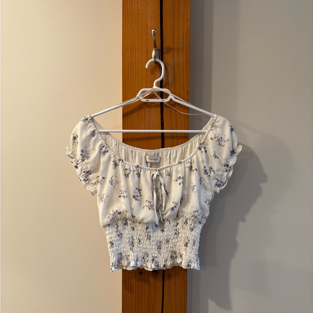 Elegant Floral Smocked Blouse